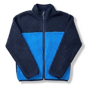 The Children's Place Navy and Bright Blue Sherpa Zip Jacket